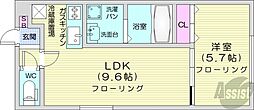 リージェントN札幌 1LDKの間取図画像