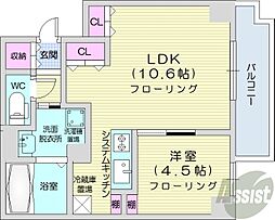 LAVERA大通公園 1LDKの間取図画像