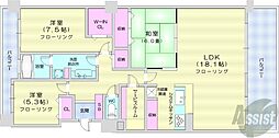 ダイアパレス大通南アトリウムガーデン 3LDKの間取図画像