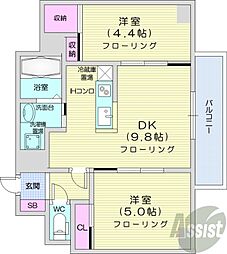 イリオスディオ 2LDKの間取図画像