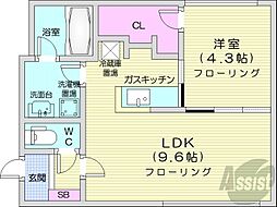 CasaMio 1LDKの間取図画像