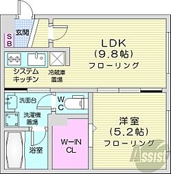 ボナフォルトゥーナ 1LDKの間取図画像