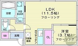 Victoire麻生 1LDKの間取図画像