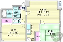 サン・ドエルA・B 2LDKの間取図画像