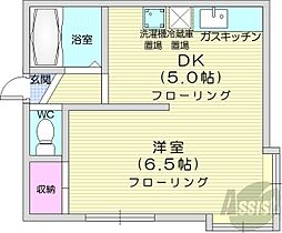 パレロワイヤルN7 1DKの間取図画像