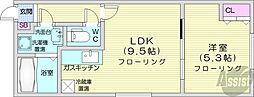 ルクル21 1LDKの間取図画像