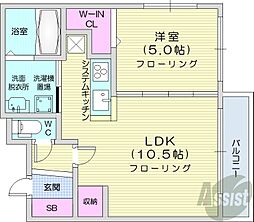 サムティ円山レジデンス 1LDKの間取図画像
