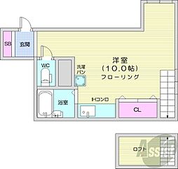Nap-N32 ワンルームの間取図画像