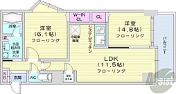 プライムアーバン北3条通 2LDKの間取図画像