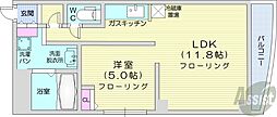 プルミエール札幌 1LDKの間取図画像