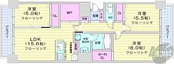 クリーンリバーフィネス札幌ミッドステージ 3LDKの間取図画像