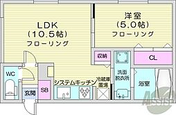 モンレーヴ元町 1LDKの間取図画像