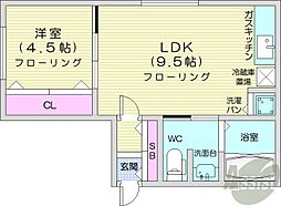 タカラノースデュオ 1LDKの間取図画像