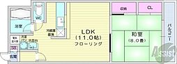 LEESPACE北27条 1LDKの間取図画像