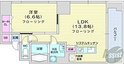 ビッグタワー大通公園 1LDKの間取図画像