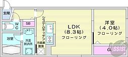 札幌市東区北二十五条東16丁目マンション 1LDKの間取図画像