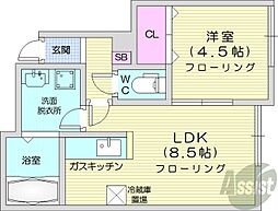 フルハウスN42 1LDKの間取図画像