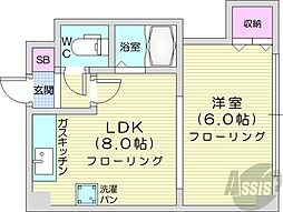 ダイアナ麻生MS 1LDKの間取図画像