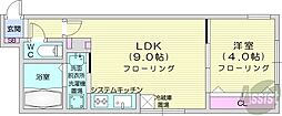 MaisonKamuyParkFront 1LDKの間取図画像