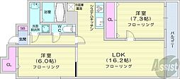 スクゥエアーMS614 2LDKの間取図画像