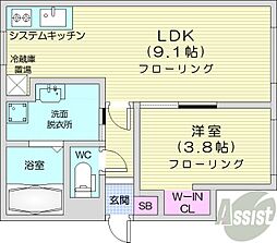 (仮称)北40条西6丁目新築 1LDKの間取図画像