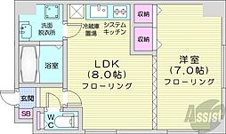 パレスオズ 1LDKの間取図画像