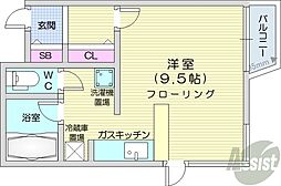 エムズアパートメント 1Kの間取図画像