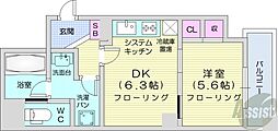 プロシード環状通東 1DKの間取図画像