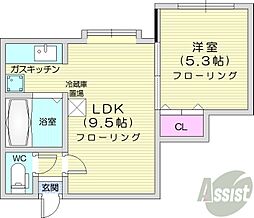アルファコート 1LDKの間取図画像