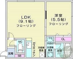 ラ・ガーレ麻生 1LDKの間取図画像
