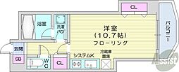 ライオンズシティ大通公園 ワンルームの間取図画像