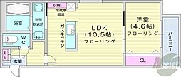 シティレジデンス南12条 1LDKの間取図画像