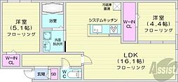 Erice N27 2LDKの間取図画像