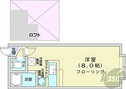 ドルミムサシ ワンルームの間取図画像