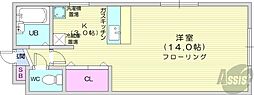 メゾン山鼻 1Kの間取図画像