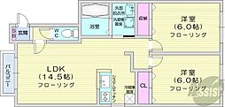 アヴニール2 2LDKの間取図画像