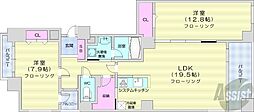 クレステージS6W12タワー 2LDKの間取図画像