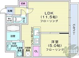 スペチアーレ札幌 1LDKの間取図画像
