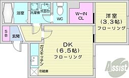 T-SQUARE2 1DKの間取図画像