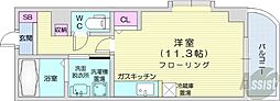 さくらハイツ2 ワンルームの間取図画像