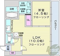 エポック南7条館 1LDKの間取図画像