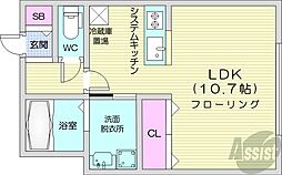 GATE63 1Kの間取図画像