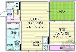 ストークト東区役所前 1LDKの間取図画像
