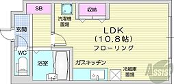モンターニュアネックス ワンルームの間取図画像