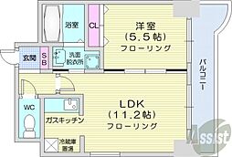 ティアラ資生館 1LDKの間取図画像