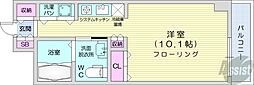 TEADA北4条 1Kの間取図画像