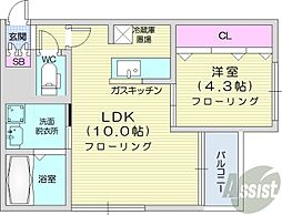 プロスペクト麻生 1LDKの間取図画像