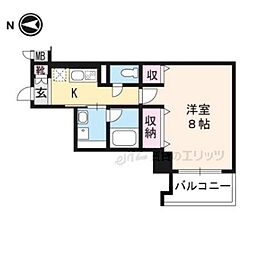 アダージオ 5階1Kの間取り