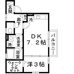サン・セジュール 2階1DKの間取り