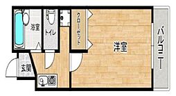 ルミナリィ上新庄 2階1Kの間取り